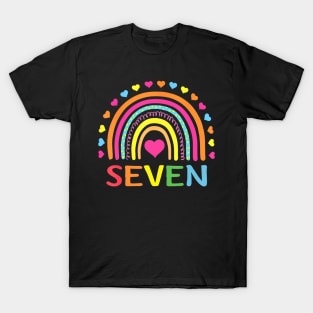 Years Old Rainbow 7th Birthday  For Girls Boys Kids T-Shirt